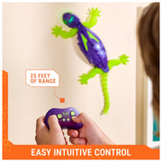 HEX BOTS Glow-in-the-Dark Wall Crawler Gecko, Robot Toys