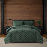 Pawz Velvet Corduroy Quilt, Soft Velvet Face with Microfiber Backing, Lightweight Polyester Fill, Navy Blue, Full/Queen 90x92