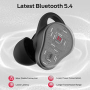 Monster N-Lite 210 Wireless Earbuds, Bluetooth 5.4, 13mm Driver, 32H Playtime, Type-C Charging, IPX5 Waterproof, Black, MH22229