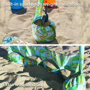 Ammsun 6.2'x6.2' Beach Cabana Tent with Side Wall UPF 50+ Canopy Shade, Dazzling Banana