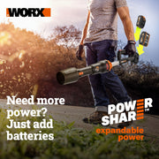 Worx 20V Cordless 12 in. String Trimmer and Turbine Leaf Blower Combo with 2 Batteries and Charger WG928