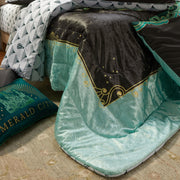 Wicked Velvet Full Bed in a Bag Comforter Sheet Set with Reversible Emerald City Design, Microfiber Sheets, Pillow Shams, and Velvet Storage Tote, 7A2246