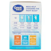 Great Value GVRLBR3065W50KD LED Light Bulbs, 9W Dimmable Daylight 2pk