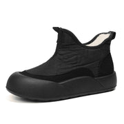 ScarletteEmmy Womens Slip-On Waterproof Winter Ankle Booties, Warm Plush Lining, Lightweight Anti-Slip Sole, Wide Fit, Black