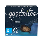 GoodNites 81039256 Boys' Nighttime Bedwetting Underwear, XL, 63 Count