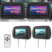 Qiilu 2pcs 7 in Wireless Control Adjustable Headrest LCD Video Monitor MP5 Display, Black