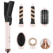 InGlam 6 in 1 Hair Dryer Brush, High-Speed Brushless Motor, No Hot Plate Air Straightener, Ionic Technology, Pink, IG6IN1HS