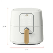 Beautiful 29028 6qt Air Fryer with TurboCrisp Technology, EverGood Ceramic Nonstick Coating, White Icing