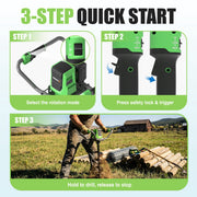 WORKPROX 40V Electric Cordless Earth Auger, 8 in Post Hole Digger with Brushless Motor, Dual-Speed and Reverse Function, Dual 4Ah Batteries, Black WX122087AE