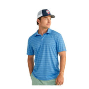 Huk Pursuit Novelty Stripe Polo Shirt for Men - Marolina Blue - M