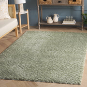 Safavieh Tahoe Ainsley Geometric Shag Area Rug, Sage, 3 x 5 ft