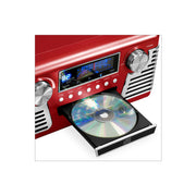 Victrola Retro Style Turntable with Bluetooth and CD Player in Red-V50-200 Red