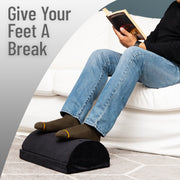Mind Reader Air-Cloud Memory Foam Under Desk Footrest, Ergonomic Support, Adjustable Height, Black