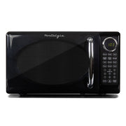 Nostalgia Retro Microwave Oven, 0.7 Cu Ft Capacity, 700W Countertop, Black, 8 Auto Cook Programs