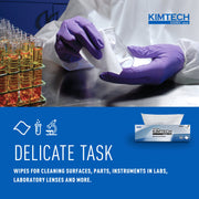Kimtech Science Kimwipes Delicate Task Fabric Cleaning Wipers, 2-Ply, White, Pop-Up Box, 92 Sheets per Box, Pack of 15, 34721