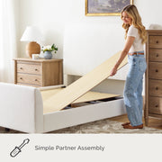 My Texas House MTH12UBKKCR Flynn Boucle Platform Bed, King, Cream