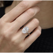 Tper Valley 3.5 Carat Oval Cut Moissanite Engagement Ring, Sterling Silver, Solitaire Design, Sizes 5-9