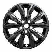 Coast to Coast Wheel Skin Set, 17 Inch, 5 Split Spokes, Snap-On, Painted Gloss Black, ABS Plastic, Set of 4
