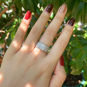 SHELOVES Jewelry BR1187_SS_9 1.9 Carat Three-Stone Princess Cut Cubic Zirconia Wedding Ring Set, Size 9