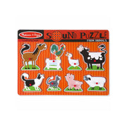Melissa & Doug 726 Farm Animals Sound Puzzle - Wooden Peg Puzzle With Sound Effects (8 pcs)