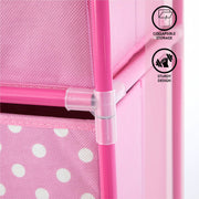 Bluey Hello Kitty Kids Storage Tower, Stackable Toy Chest with 3 Compartments, Pink, Nylon and Steel, 11 x 11.6 x 34 in, WK950595