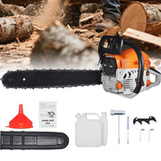 KingFurt Gas Chainsaw, 58CC 2-Cycle Engine, 18-Inch Bar, Lightweight with Ergonomic Grip and Smart Start Technology