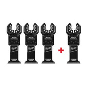 Milwaukee 49-25-1233W 1-3/8 in. Titanium Bi-Metal Universal Fit Wood and Metal Cutting Multi-Tool Oscillating Blade (3-Pack) PLUS 1 Blade