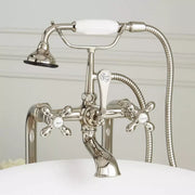 Signature Hardware NB-116pn-U Freestanding Tub Supply Lines with Shutoff Valves - Polished Nickel