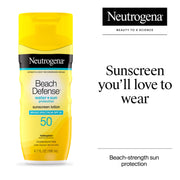 Neutrogena Beach Defense Sunscreen Lotion, Broad-Spectrum SPF 50, Oil-Free, Water-Resistant 80 Minutes, 6.7 oz