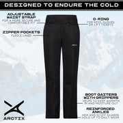 Arctix Womens Insulated Snow Pants, Thermalock Coating, Black, Large, 1800-00-L