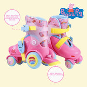 Peppa Pig ARO104708-912 Kids Adjustable Trainer Roller Skates, Pink, Size 9-12, Beginner Indoor and Outdoor
