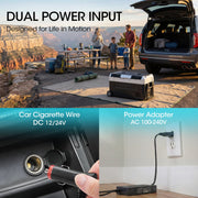 Nepsam 37 Quart Portable Car Refrigerator, Dual Zone Temperature Control, Bluetooth App, LCD Panel, 12V/24V & 110-240V Power, Portable with Wheels and Handles, RFG25-1290-35BK