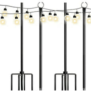 Walensee Rust-Resistant Iron Wire Light Poles with Hook, 2 Pack