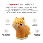 Tonies My First Farm Set, 3-Pack Soft Squeezable Audio Figurines with Cow, Pig, Horse, Silicone, Ages 1+