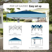 Alpha Joy 10x10ft Pop-up Canopy, One-Button Setup, Waterproof Polyester with UPF 50+, Adjustable Height, Blue & Light Blue