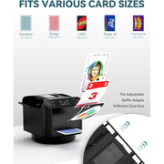 Ht Viik Automatic Card Shuffler and Dealer, Supports 1-2 Decks, 12 Players, 4 Wireless Drawing Remotes, Black