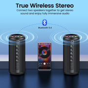 Cillso Portable Bluetooth Speaker, Bluetooth 5.4, 20W HD Stereo Sound with DSP, IPX7 Waterproof, 20H Playtime, RGB Party Lights, TWS Pairing, Blue, M17