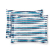 Mainstays MS6436253269F3 Reversible Comforter and Sheet Set, 7-Piece, Blue Pinstripe, Queen