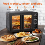 HOMSHADE 25QT French Door Air Fryer Toaster Oven Combo, Bake, Broil, Roast, 19 Cooking Functions and Digital Controls
