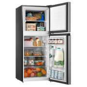 Arctic King Compact Refrigerator 4.5 Cu Ft Two-Door Top Freezer Stainless Steel Look ARM45D5ASL