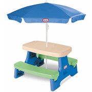 MGA Entertainment 629945M Little Tikes Easy Store Jr Picnic Table, Blue/Green