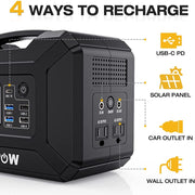 Nexpow YP-300W Portable Solar Generator Power Station 296Watts 80000mAh for Outdoors Camping Fishing Home