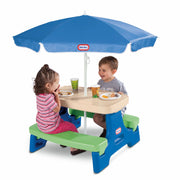 MGA Entertainment 629945M Little Tikes Easy Store Jr Picnic Table, Blue/Green
