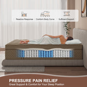 Duchessz 14-Inch Queen Hybrid Mattress with Gel Memory Foam, Medium Firm, Breathable Knit Cover, Pocket Springs, Reinforced Edge Support