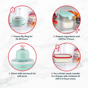 Dash My Mug Ice Cream Maker, Single Serve 0.5 Qt, Built-In Ingredient Chute, SmartStore Design, Aqua, DMIC100GBAQ04