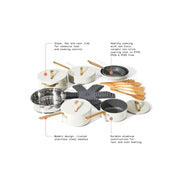 Beautiful 20pc Ceramic Non-Stick Cookware Set, White