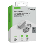 Belkin Boostcharge 37W USB Type C to C PPS PD Dual Port Wall Phone Charger Silver