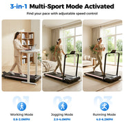 TASKBAY Folding Electric Treadmill with Handles, Portable, 300 lb Capacity, Foldable Design with Wheels