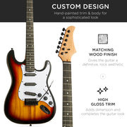 Best Choice Products Electric Guitar Kit, 39in Full Size Beginner, 10W Amplifier, Tremolo Bridge, Three Single Coil Pickups, Black