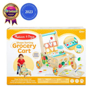 Melissa & Doug 30732 Wooden Shape Sorting Grocery Cart Playset